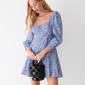 Sweetheart long-sleeve mini dress in Liberty® Bourton Bloom fabric